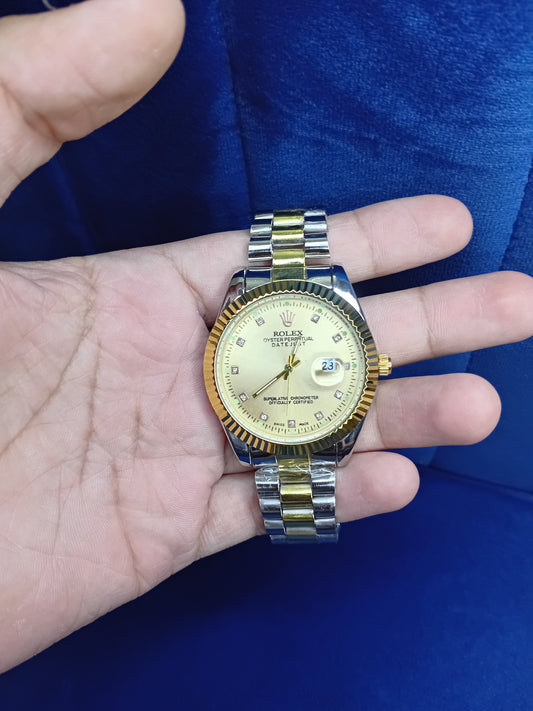 Graceful Green and Golden Watch For Mens
